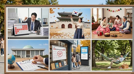 공휴일은 누가 정할까, 법정공휴일과 대체공휴일 차이를 설명하는 이미지